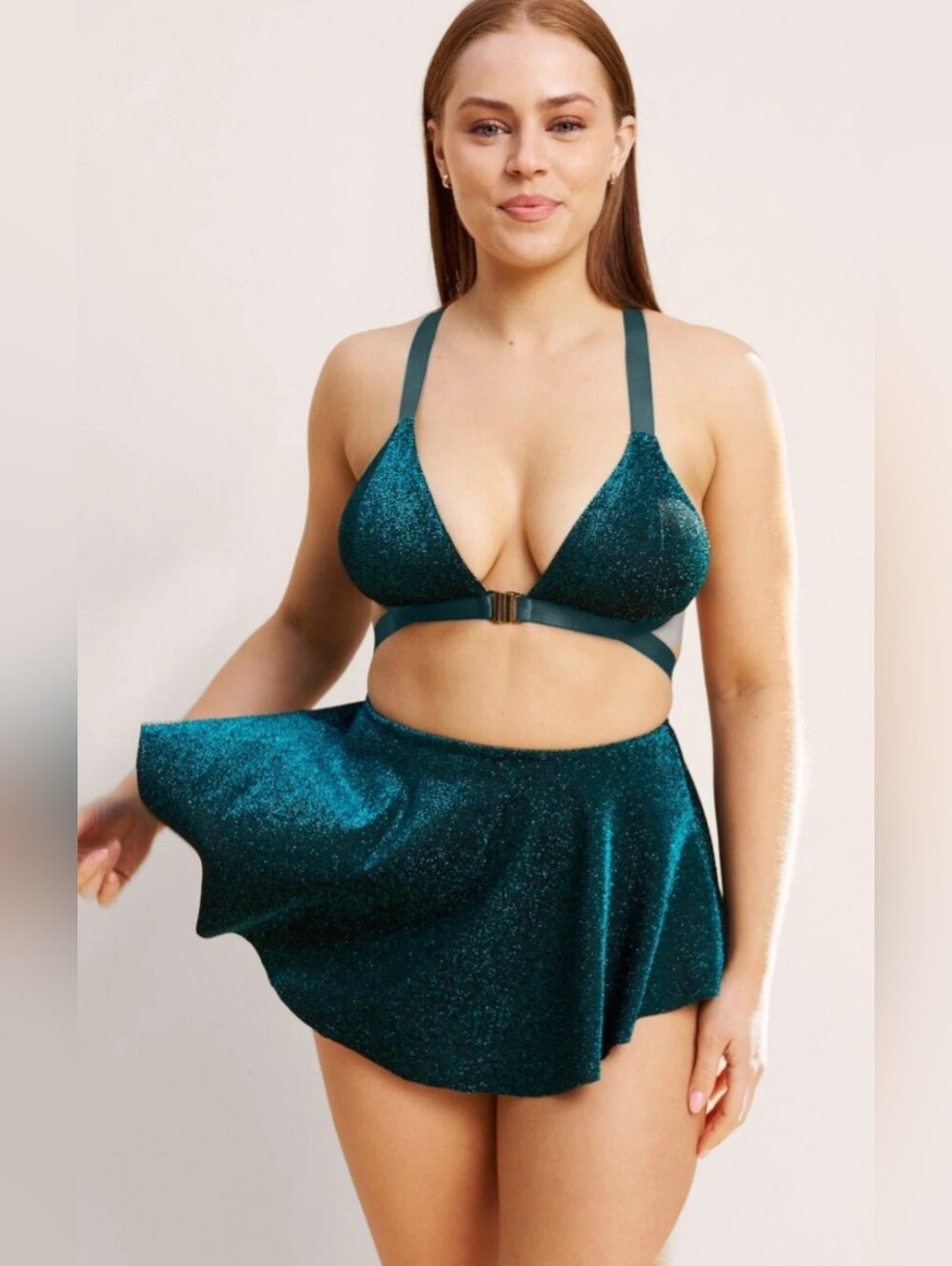 Lunalae Free Flow High Waist Skort Ocean Shimmer US 8
